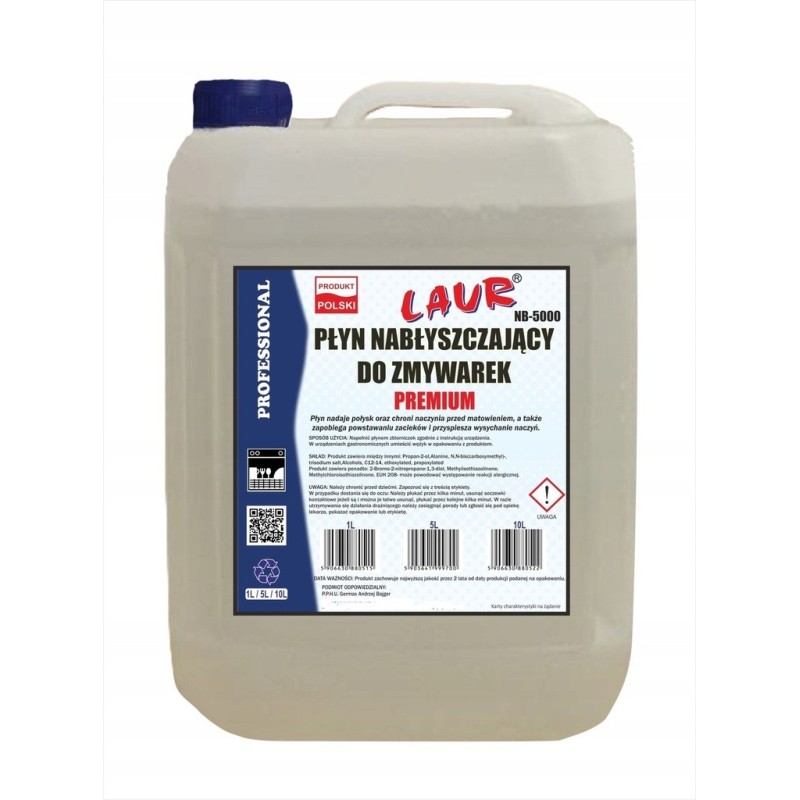 PŁYN NABŁYSZCZAJĄCY PREMIUM DO ZMYWAREK - 5L
