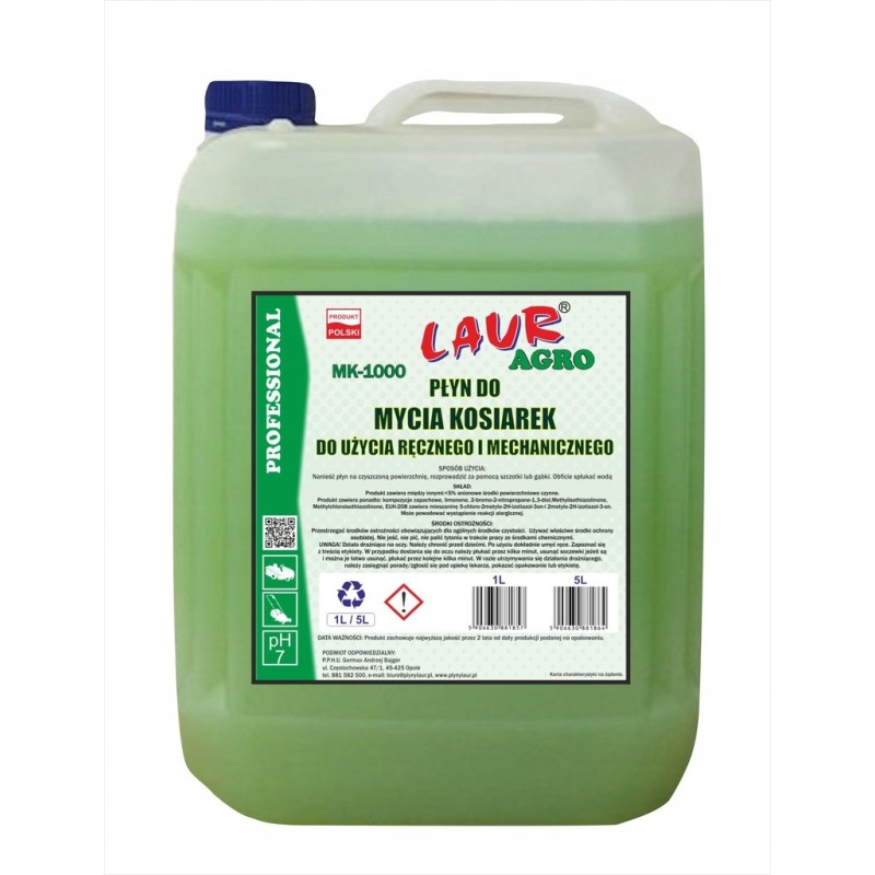 PŁYN DO MYCIA KOSIAREK, TRAKTORÓW OGRODOWYCH 5L