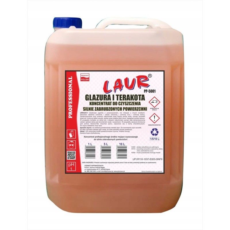 PŁYN DO CZYSZCZENIA GLAZURY I TERAKOTY - 5L
