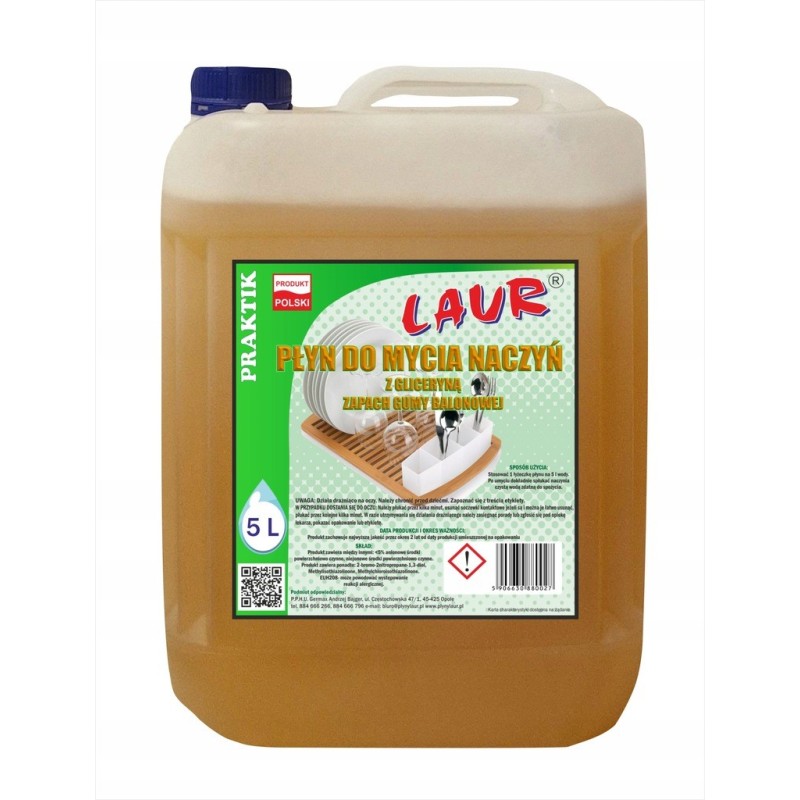 PŁYN DO MYCIA NACZYŃ O ZAPACHU GYMY BALONOWEJ GĘSTY  5L