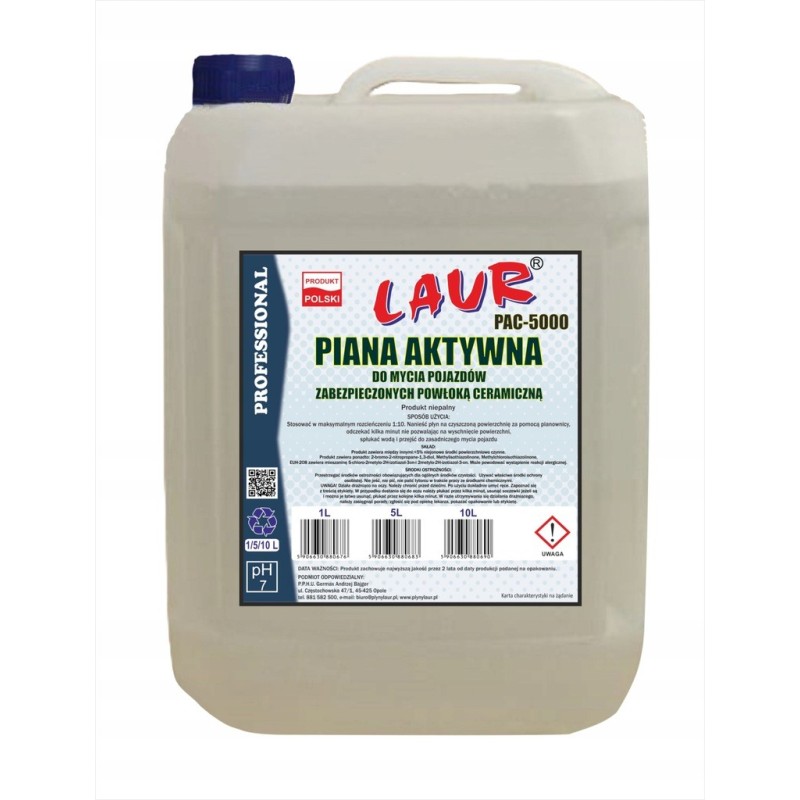 PIANA AKTYWNA DO MYCIA POJAZDÓW ZABEZPIECZONYCH POWŁOKĄ CERAMICZNĄ 5 L