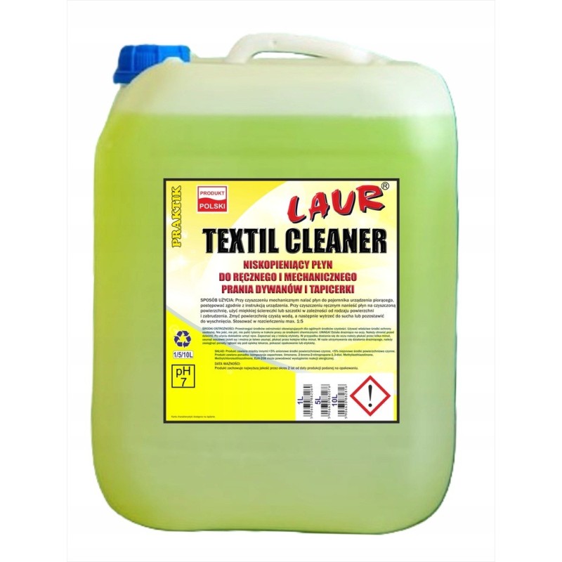 TEXTIL CLEANER KONCENTRAT NISKOPIENIĄCEGO PŁYNU DO ODKURZACZY PIORĄCYCH  10L