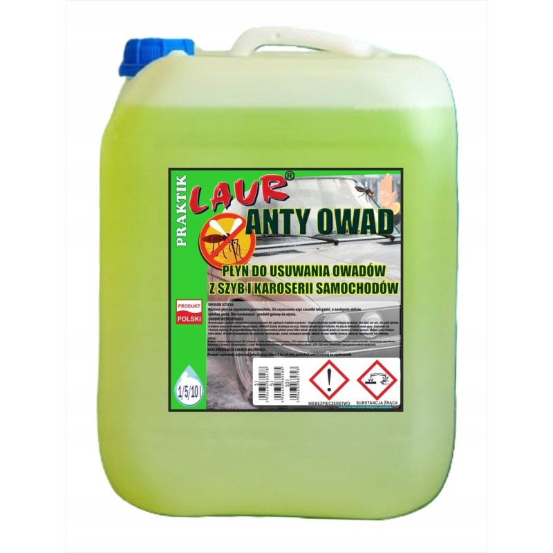 ANTY-OWAD - PŁYN DO USUWANIA OWADÓW Z SZYB I KAROSERI SAMOCHODÓW 10L