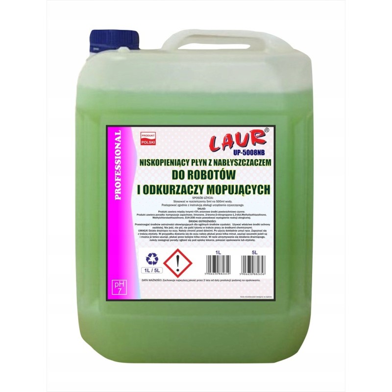 PŁYN  Z NABŁYSZCZACZEM do ROBOTÓW I ODKURZACZY MOPUJĄCYCH - 5L