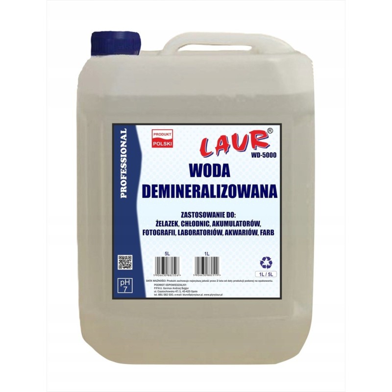 WODA DEMINERALIZOWANA - 5L