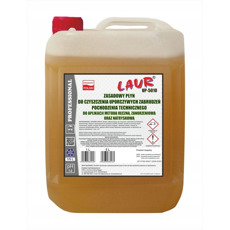 ZASADOWY PŁYN DO CZYSZCZENIA UPORCZYWYCH ZABRUDZEŃ POCHODZENIA TECHNICZNEGO - 5L