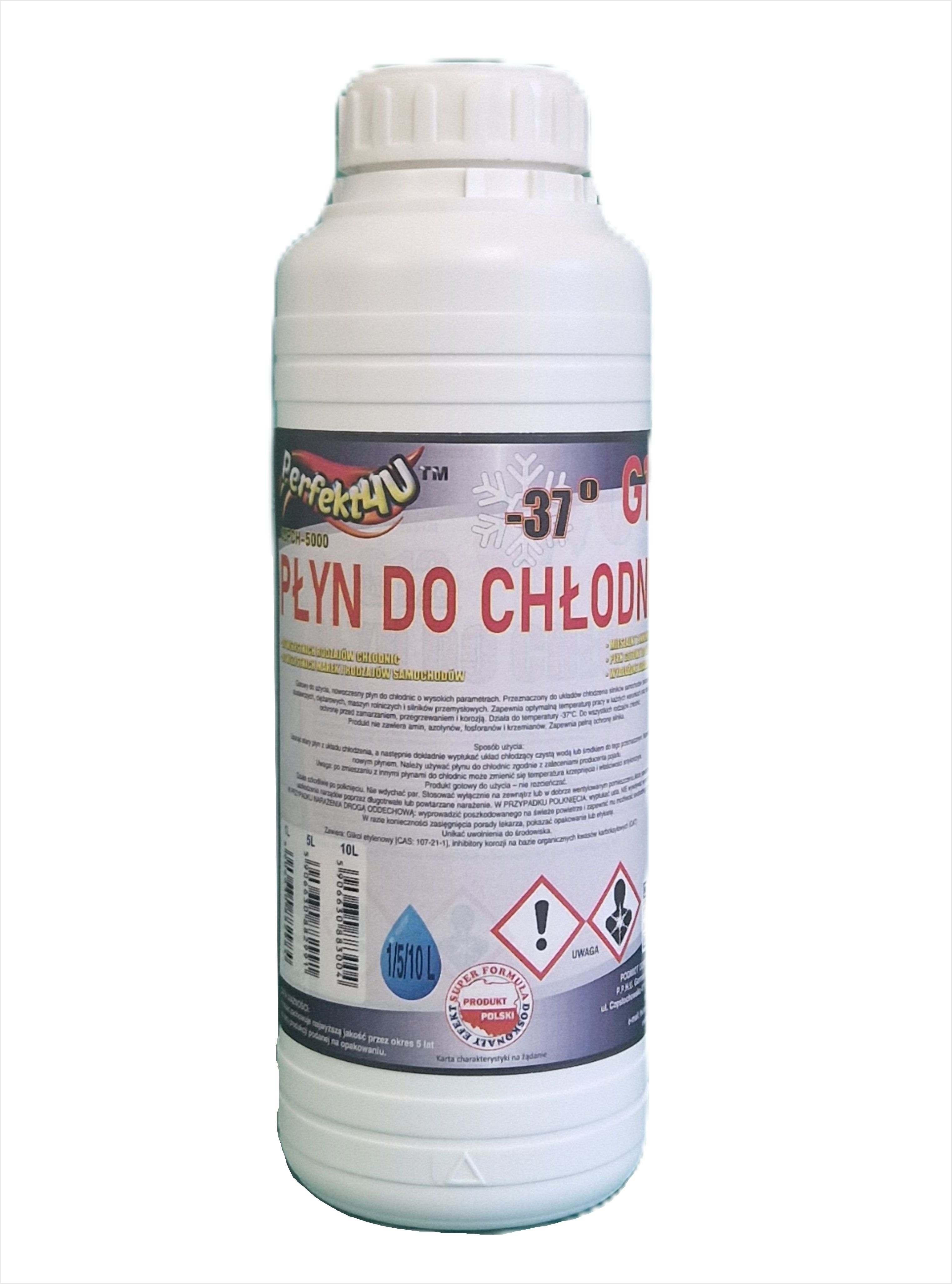 PŁYN DO CHŁODNIC G12 CZERWONY -37STOPNI PERFEKT4U - 1L zdjęcie 1