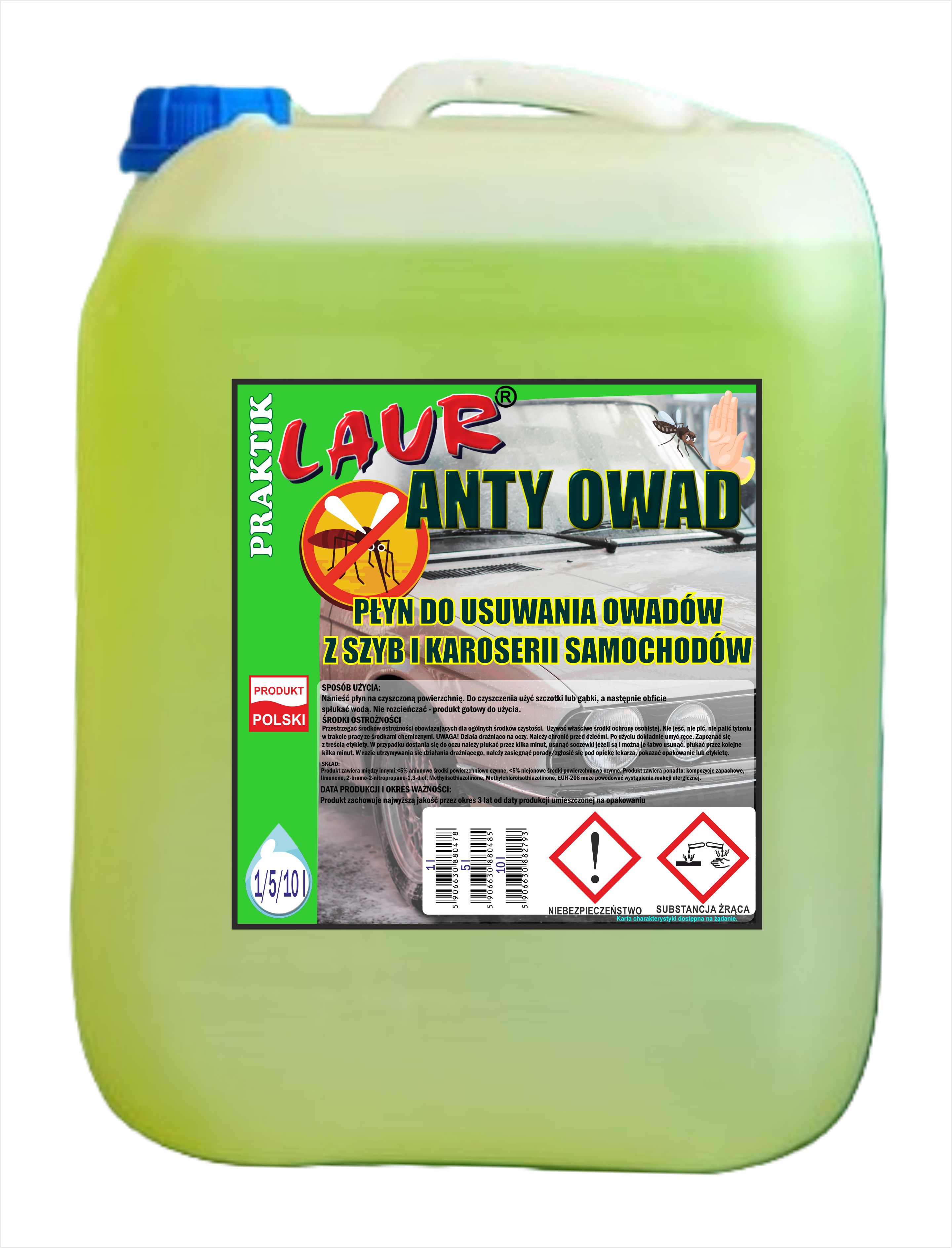 ANTY OWAD - Płyn do usuwania owadów i zanieczyszczeń z karoserii i szyb samochodowych 10l - GERMAX zdjęcie 1