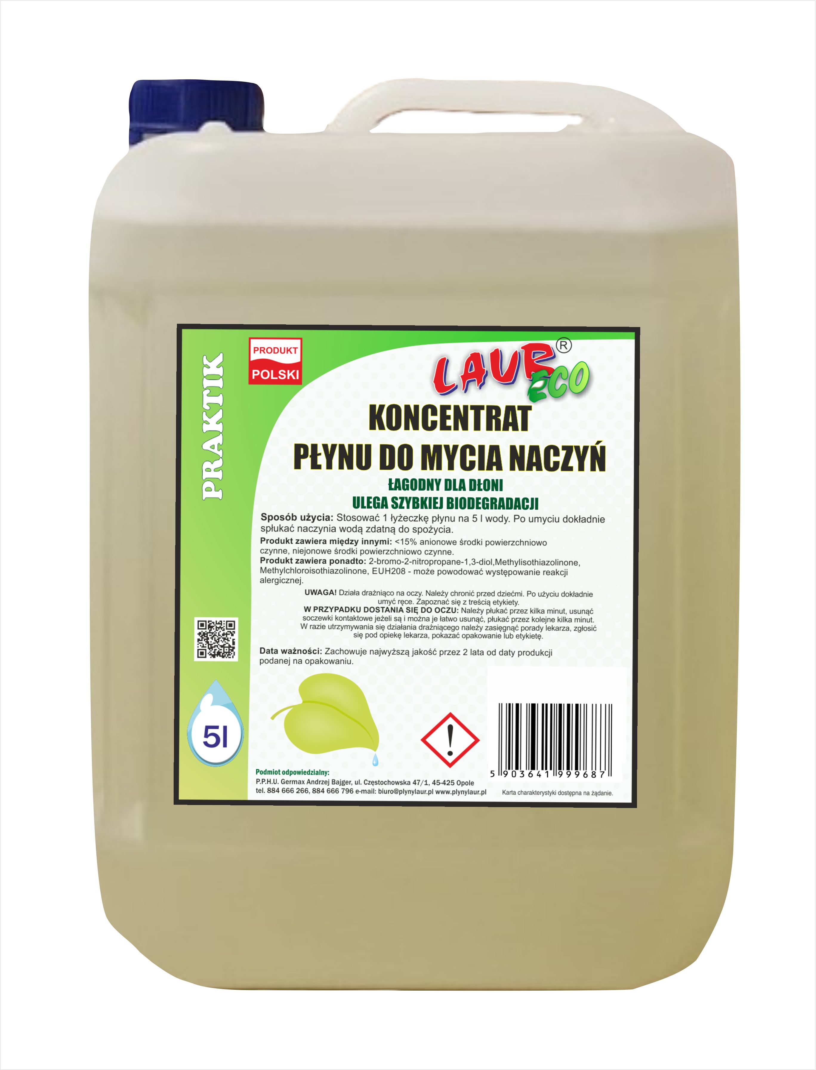 KONCENTRAT PŁYNU DO MYCIA NACZYŃ ECO - 5L - GERMAX zdjęcie 1