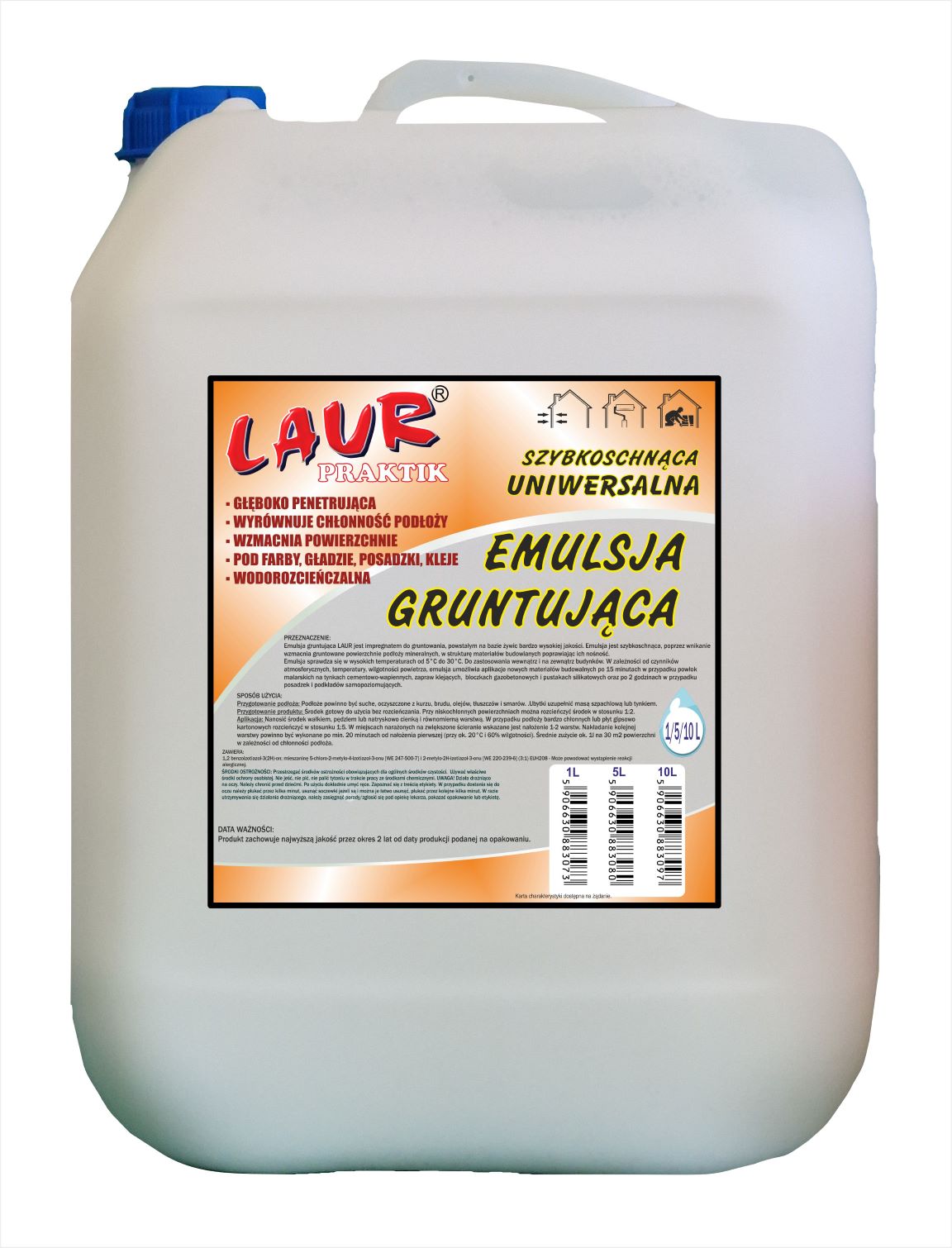 UNIWERSALNA EMULSJA GRUNTUJĄCA LAUR PRAKTIK - 10L - GERMAX zdjęcie 1