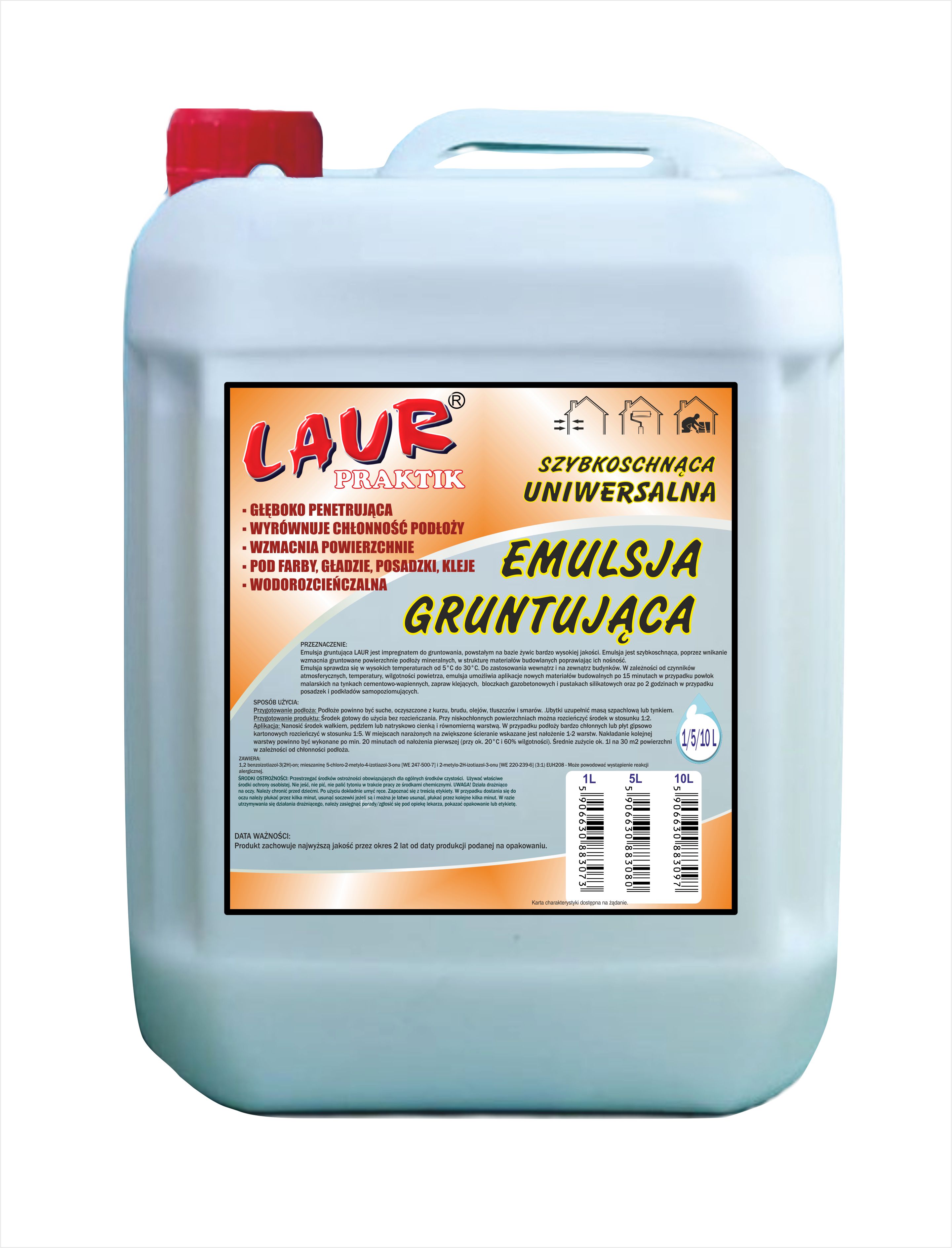 UNIWERSALNA EMULSJA GRUNTUJĄCA LAUR PRAKTIK - 5L - GERMAX zdjęcie 1