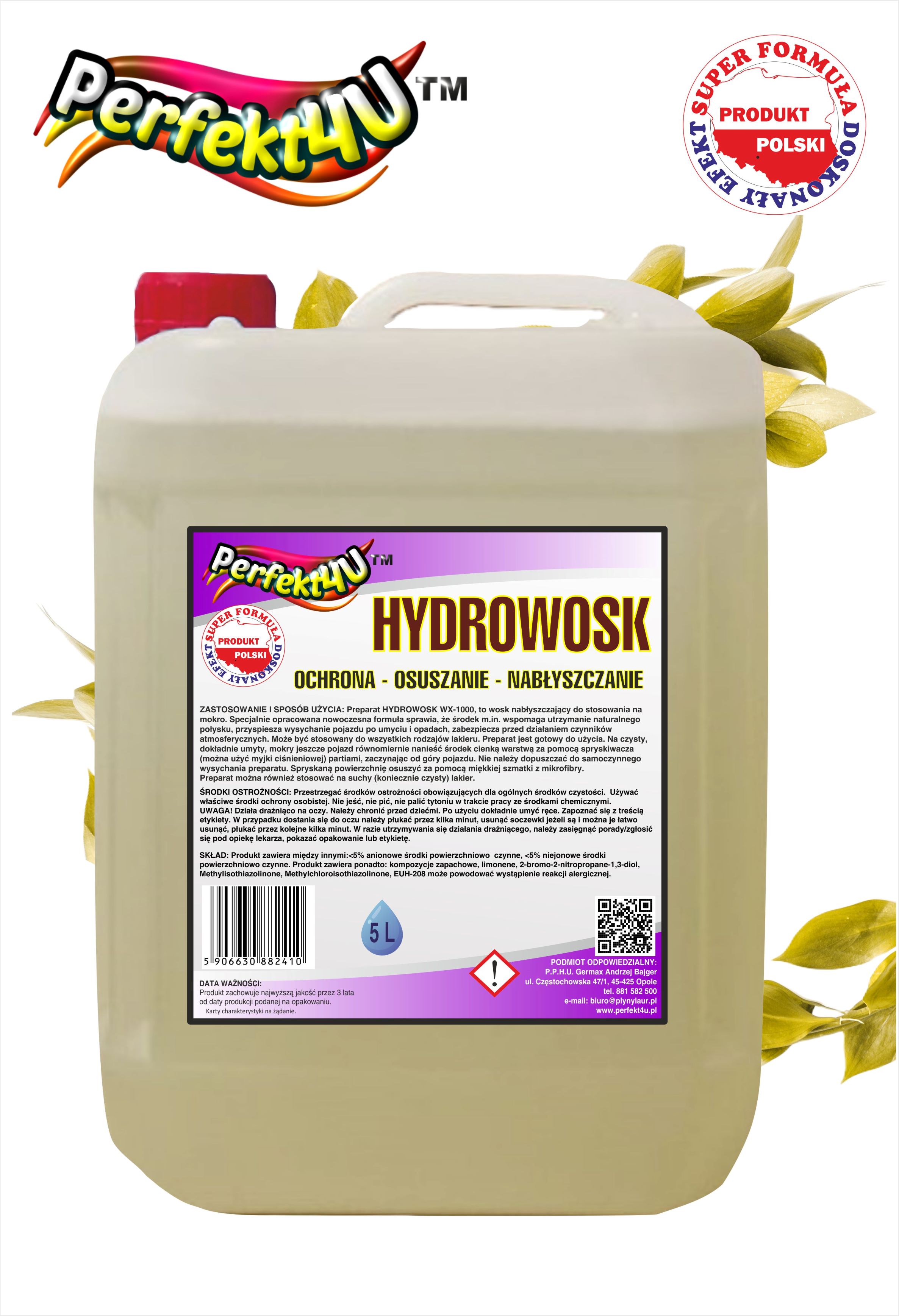 HYDROWOSK - SAMOCHODOWY WOSK NA MOKRO - 5L - GERMAX zdjęcie 1