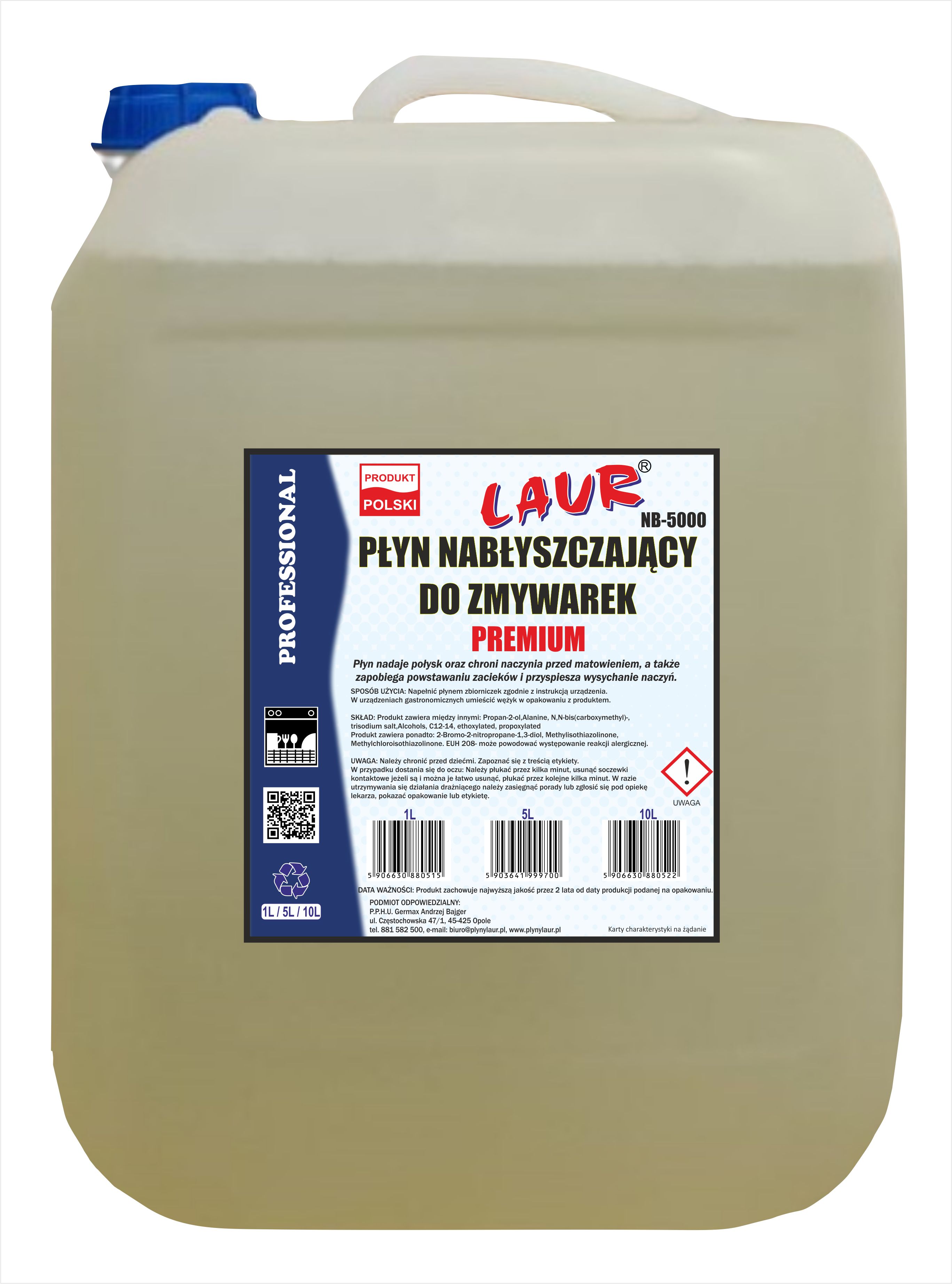 PŁYN NABŁYSZCZAJĄCY DO ZMYWAREK - PREMIUM - 10L - GERMAX zdjęcie 1