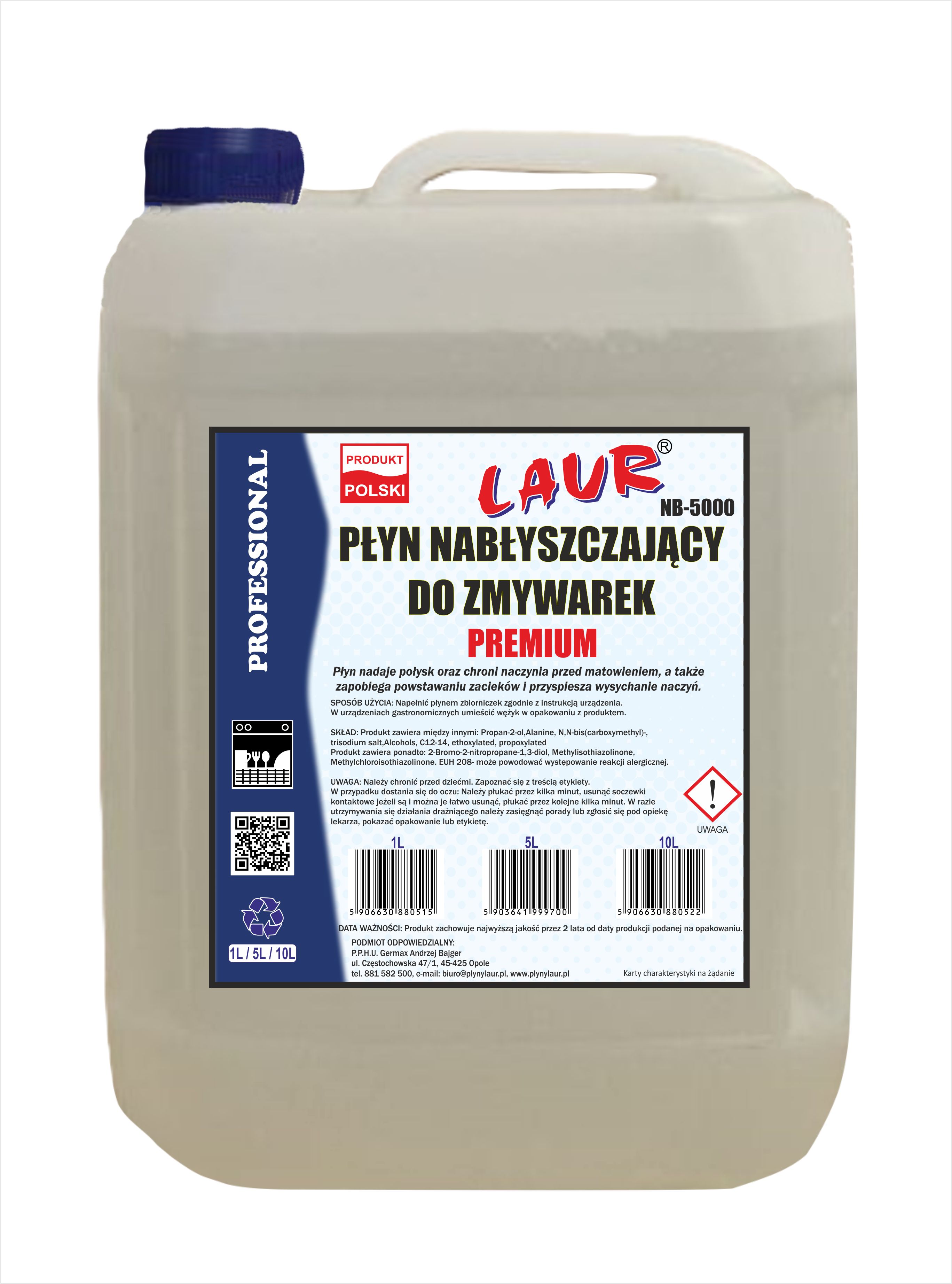 PŁYN NABŁYSZCZAJĄCY DO ZMYWAREK - PREMIUM - 5L - GERMAX zdjęcie 1