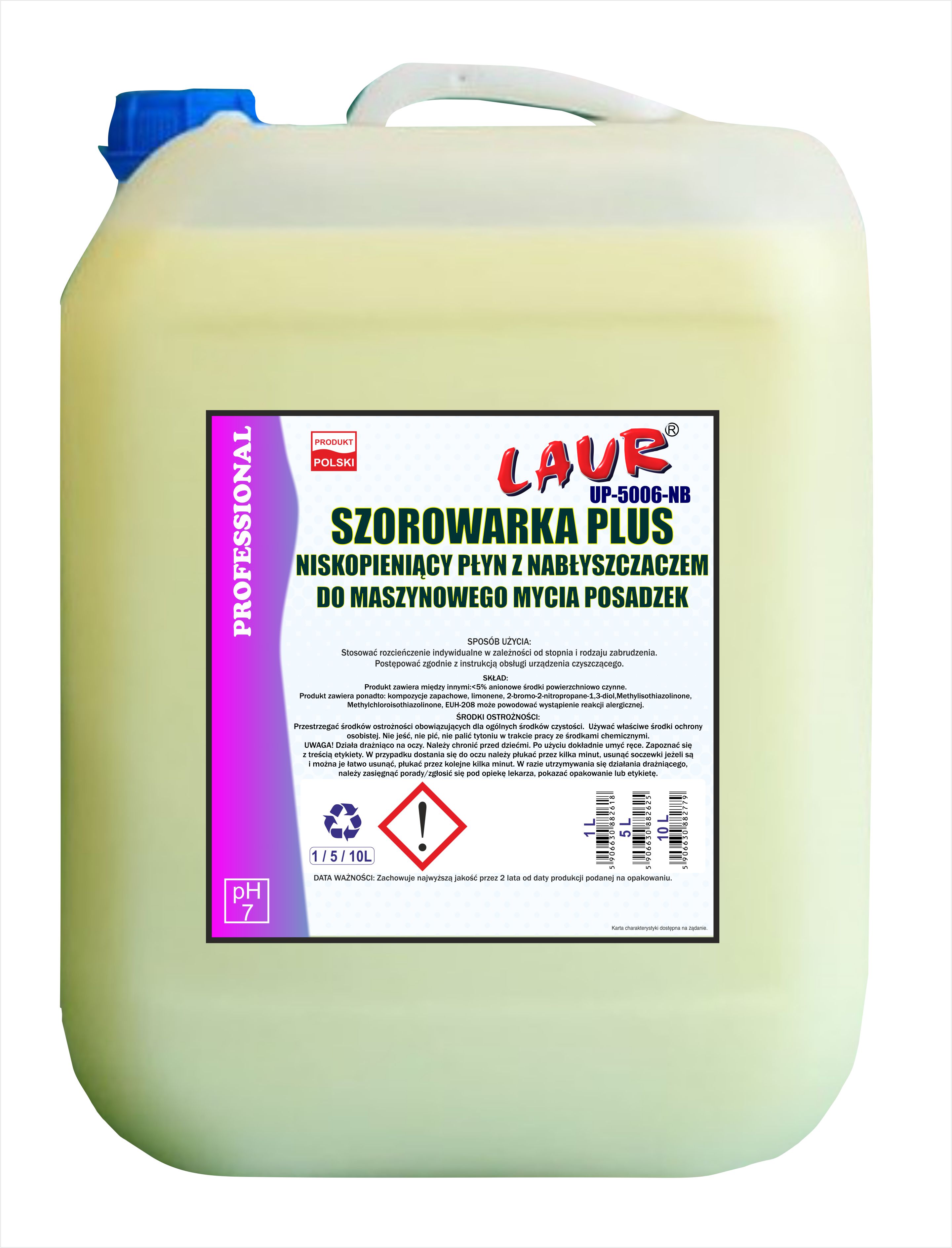 SZOROWARKA PLUS - NISKOPIENIĄCY PŁYN Z NABŁYSZCZACZEM DO MASZYNOWEGO MYCIA POSADZEK 10L - GERMAX zdjęcie 1