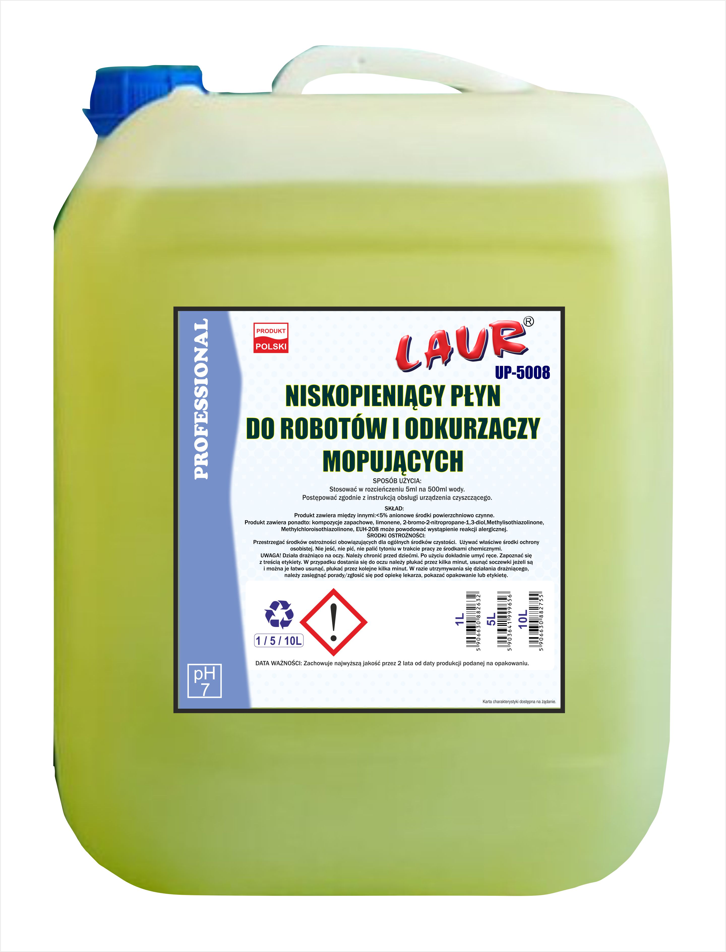 NISKOPIENIĄCY PŁYN DO ROBOTÓW I ODKURZACZY MOPUJĄCYCH - 10L - GERMAX zdjęcie 1