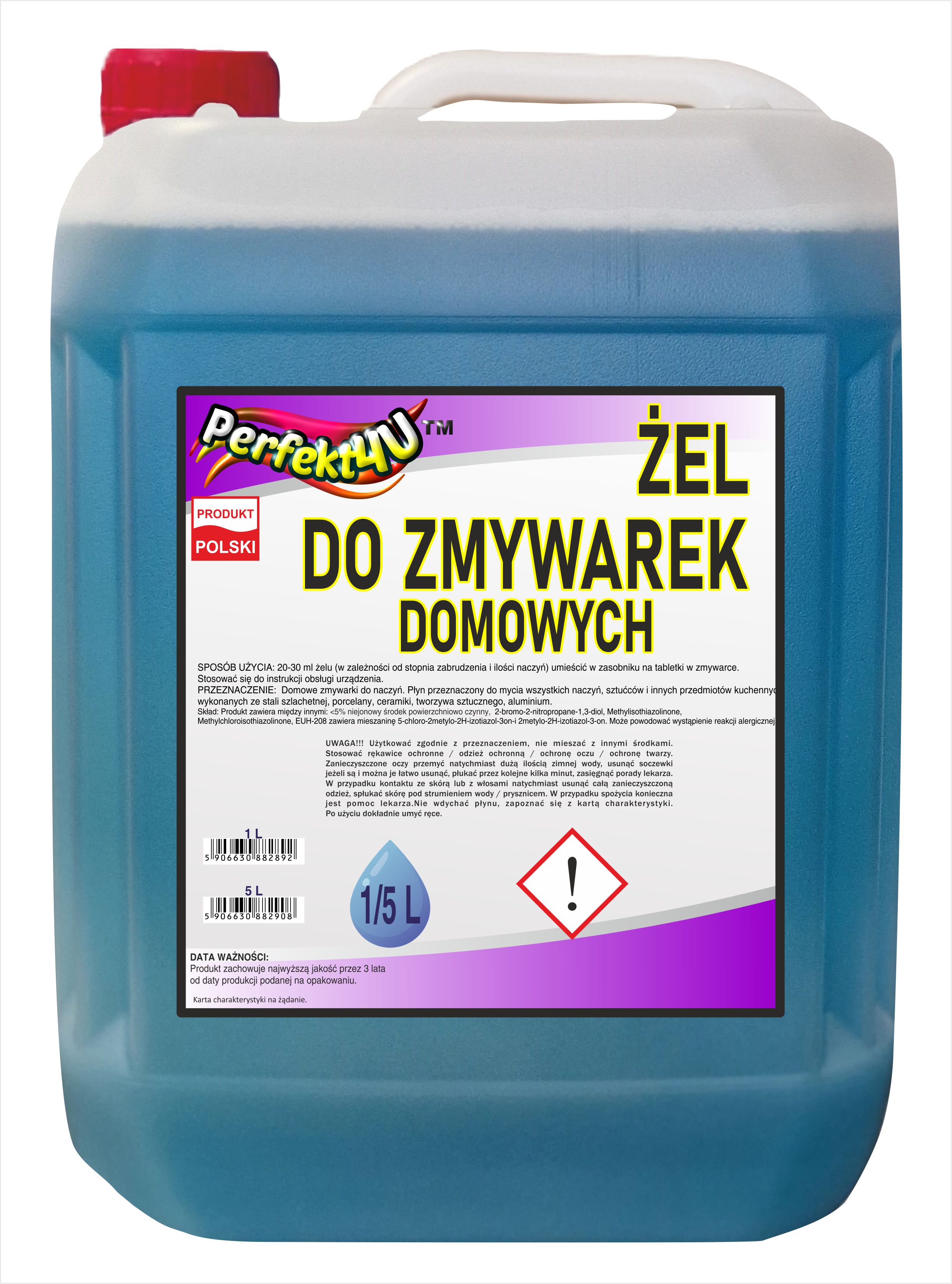 PERFEKT4U - ŻEL / PŁYN DO ZMYWAREK DOMOWYCH - 5l - GERMAX zdjęcie 1